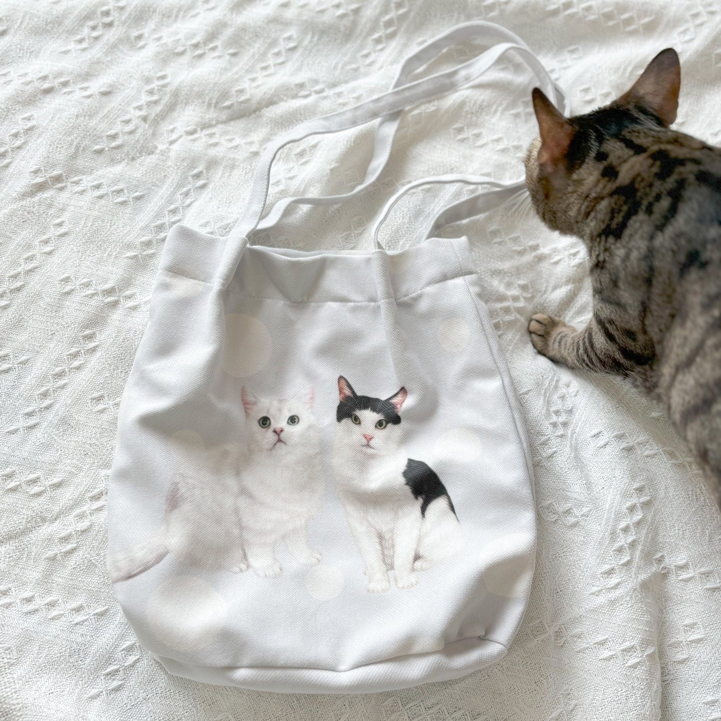插畫客製化 | 單肩帆布袋 - Cat Widgets