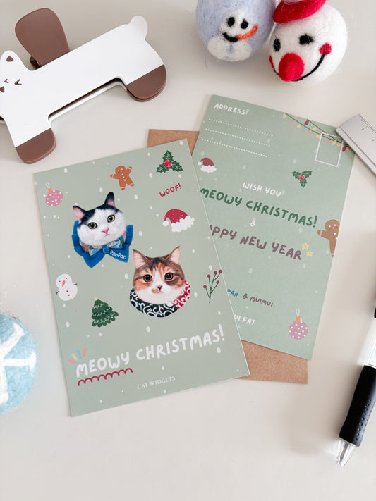 [插畫/照片客製化] 聖誕咭 (10張) - Cat Widgets