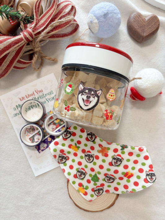 [聖誕套裝] 聖誕同行組 Petmas Buddy Pack 🎄 (寵物聖誕造型圍巾+真空零食瓶+紙膠帶MT) - Cat Widgets