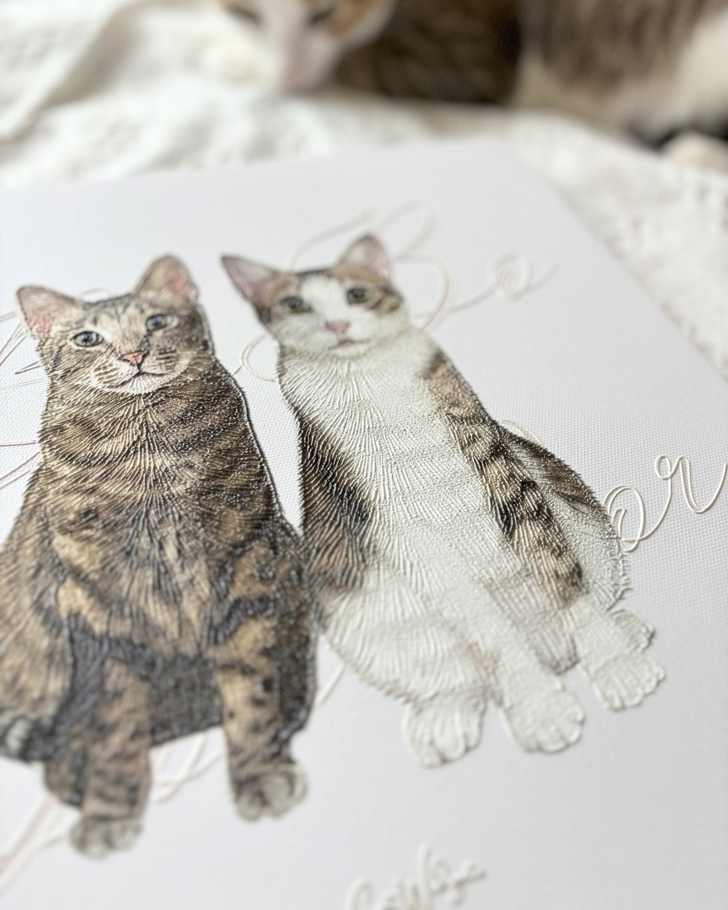 [插畫客製化] 浮雕立體無框畫 - Cat Widgets