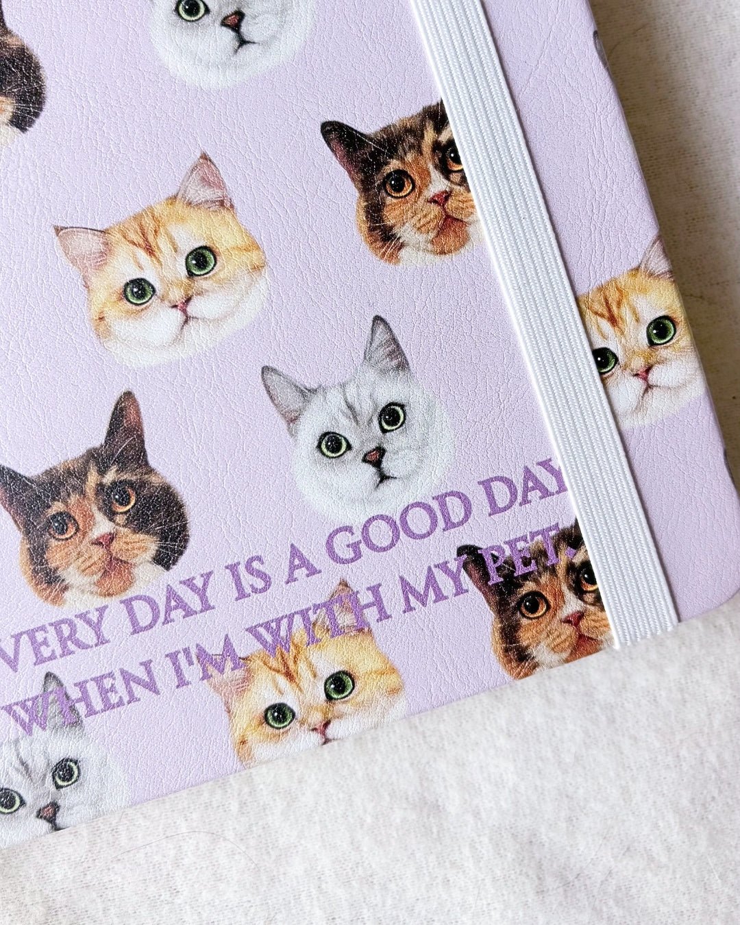 [插畫/照片客製化] 皮質橫線筆記簿 - Cat Widgets