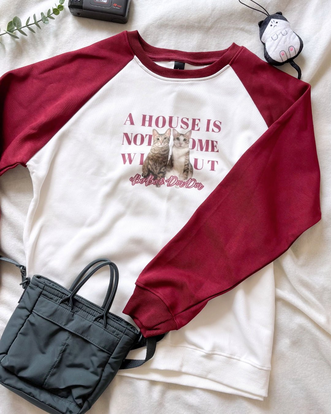 [插畫/照片客製化] 數碼直噴 ‧ 拼色純棉寬鬆衛衣 - Cat Widgets