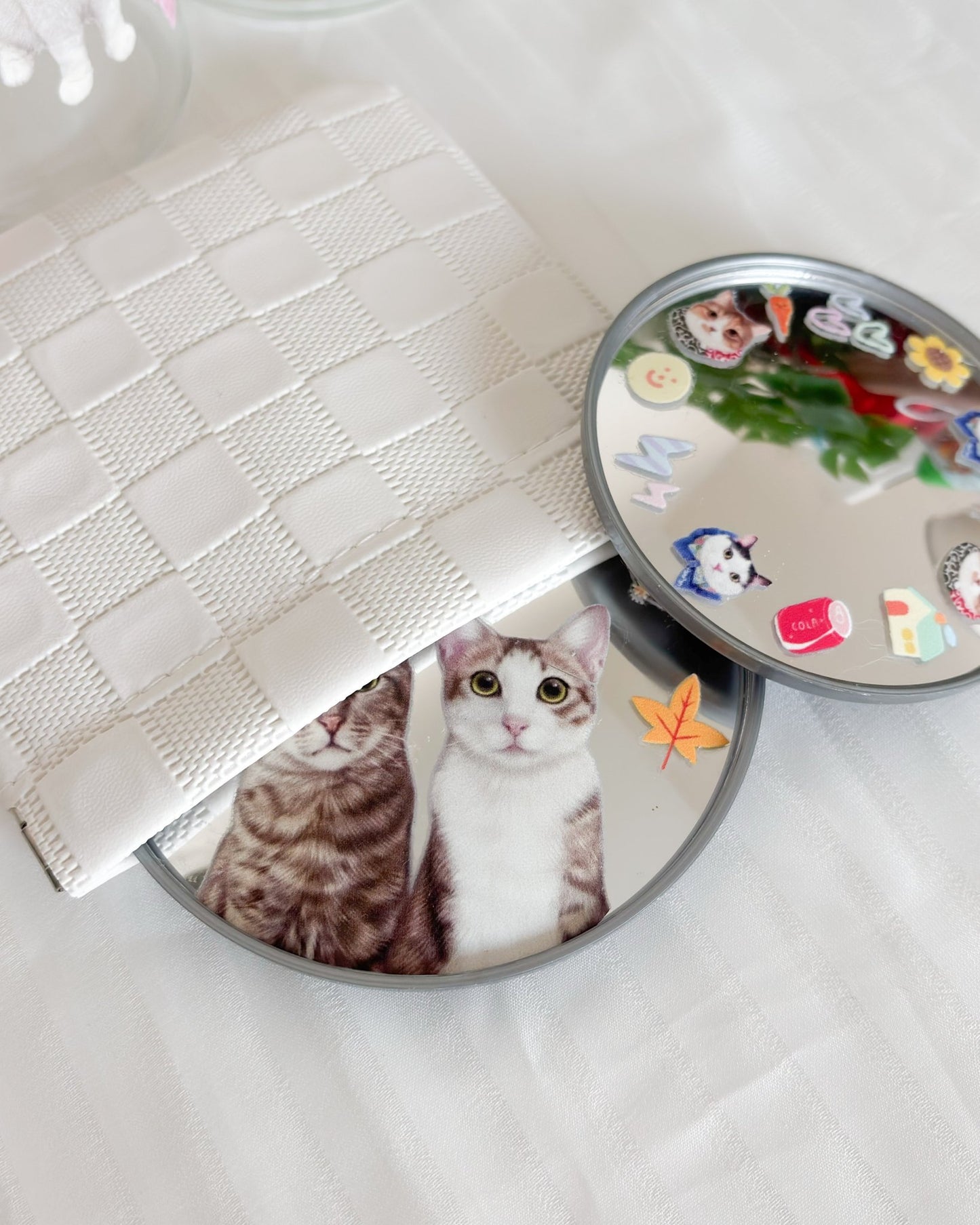 [只限團購] [插畫/照片客製化] 自拍圓鏡 - Cat Widgets