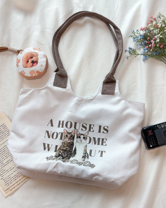 [客製化] 拼色手把單肩帆布袋 - Cat Widgets