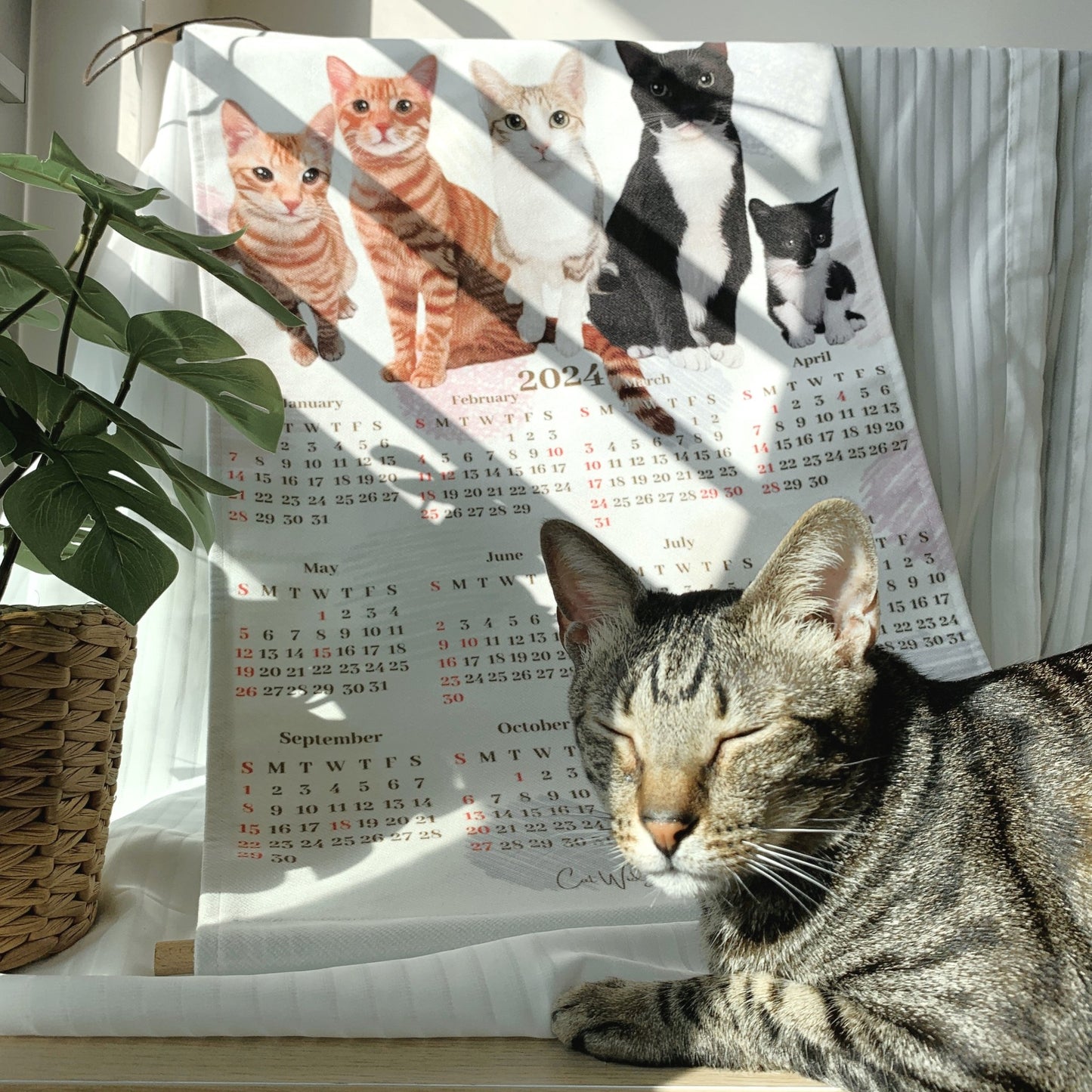 <可客製化> 掛繩年曆掛布 - Cat Widgets